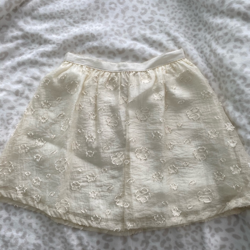 Beautiful Cream Skirt with Flowers